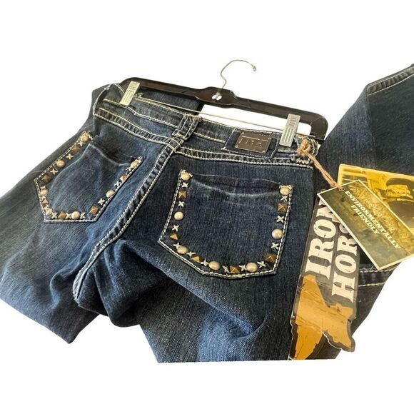 Iron Horse Woman’s Premium Handmade Vintage Inspired Boot Cut Embellishments Jea - Picture 5 of 12